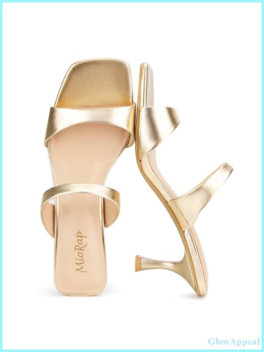 Kitten Heels Square Open Toe Strappy Mules Sandals